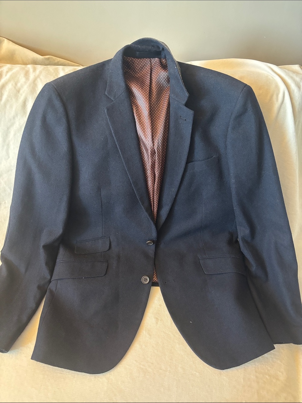 Men's Tailored Navy Sport Coat - Two-Button Blazer Size M